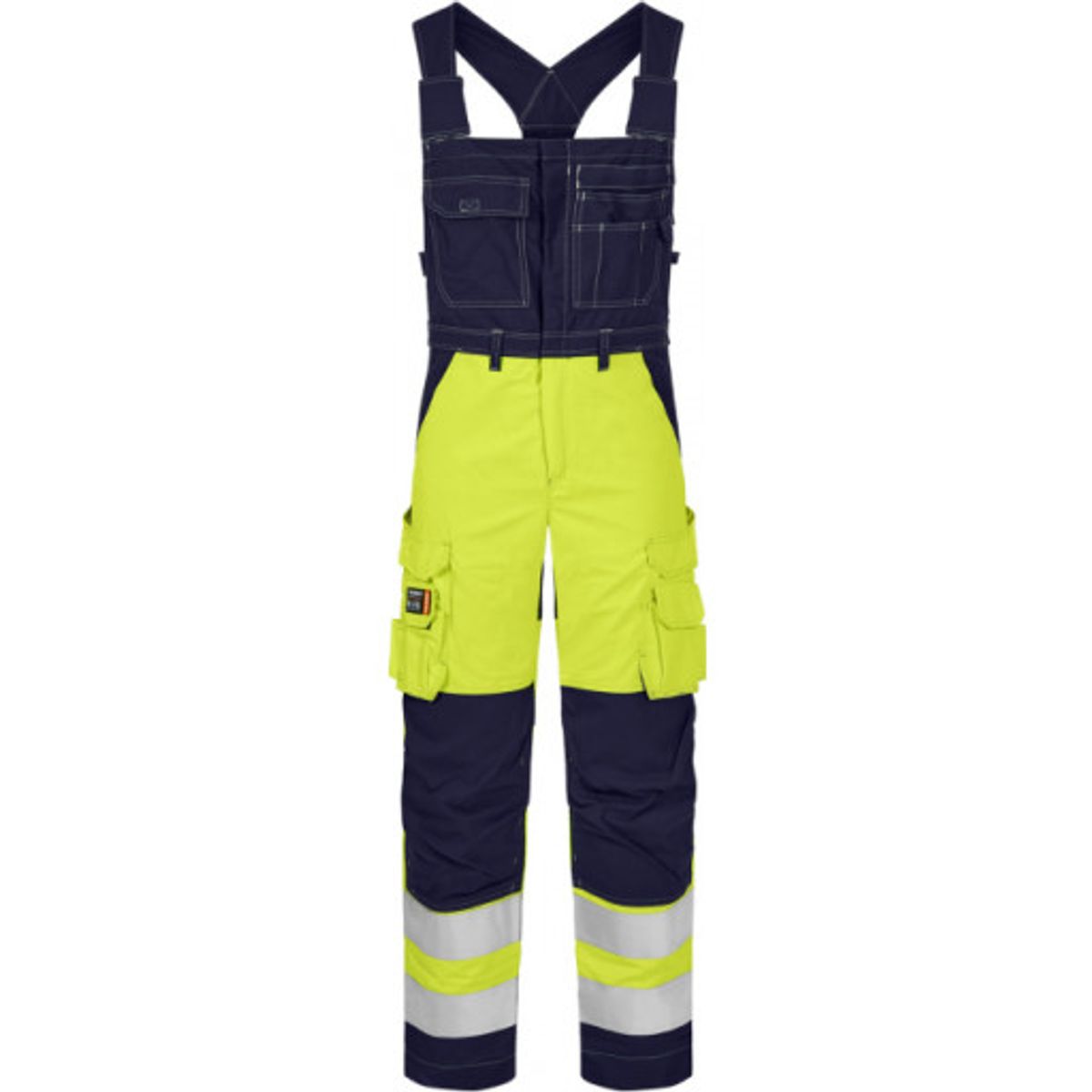 Flammehæmmende overall 584081, High-Vis kl.2 gul/marineblå, 48