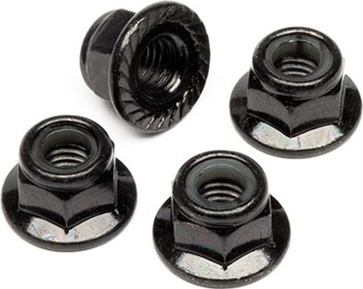 Flanged Lock Nut M5 (black/4pcs) - Hpz682 - Hpi Racing