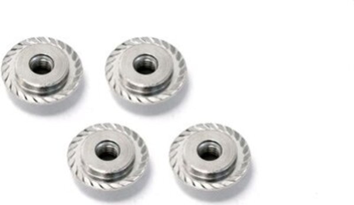 Flanged Lock Nut M5x8mm (silver/4pcs) - Hpz671 - Hpi Racing