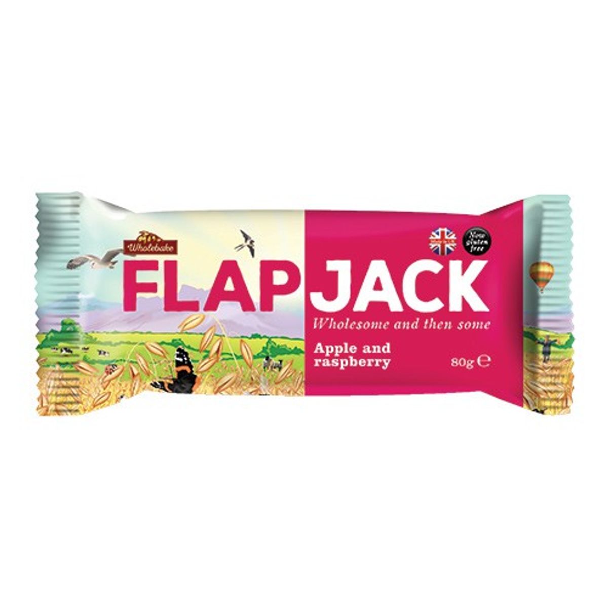 Flapjack æble og hindbær - 80 gram - Wholebake