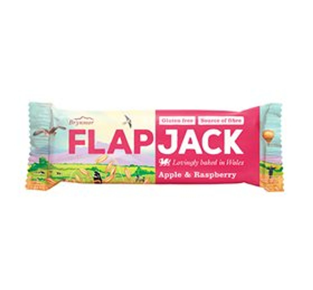 Flapjack æble og hindbær 80g.