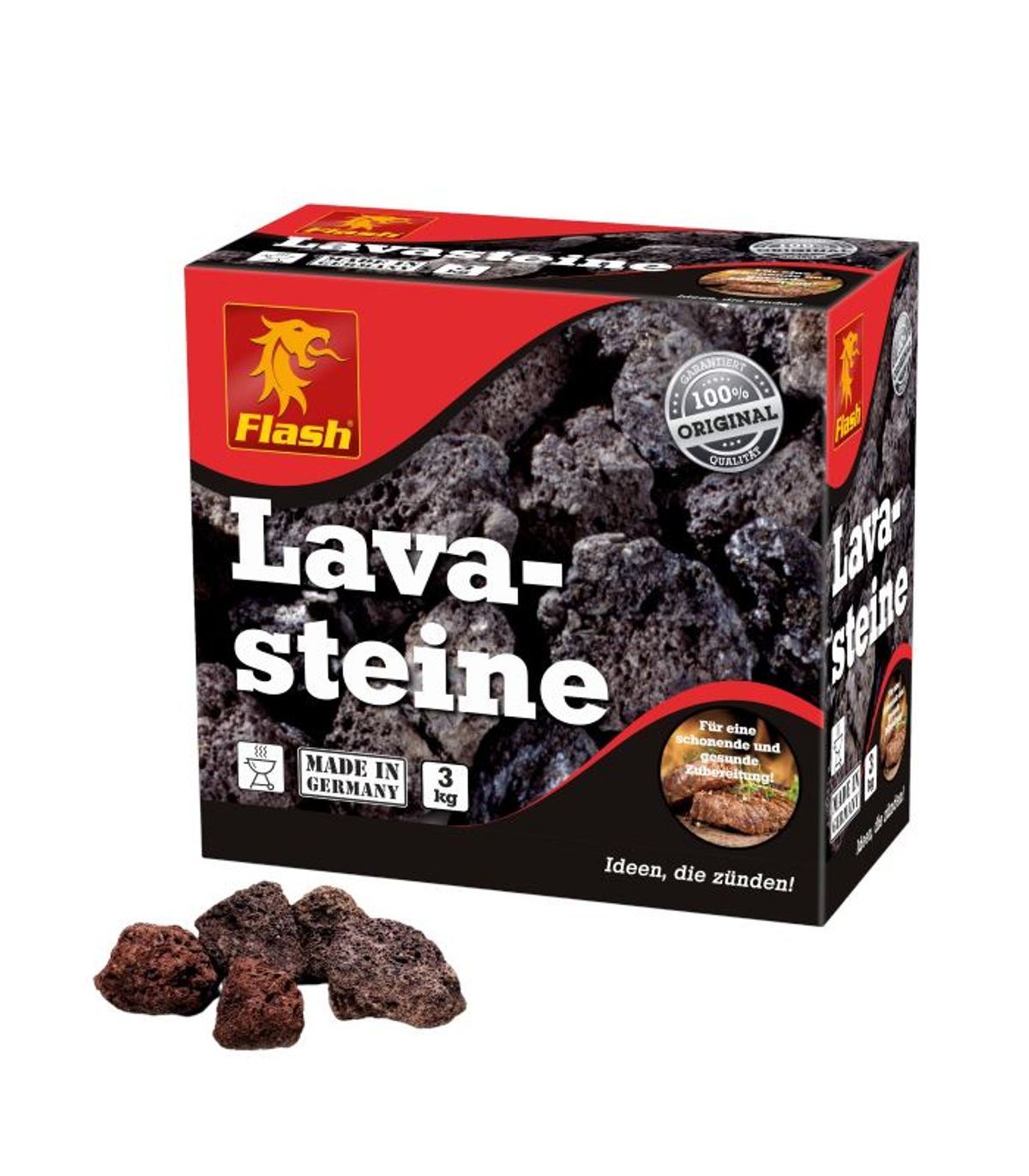 Flash - Lavasten Til Gasgrill, Spar På Folie Og Gas, 3 Kg