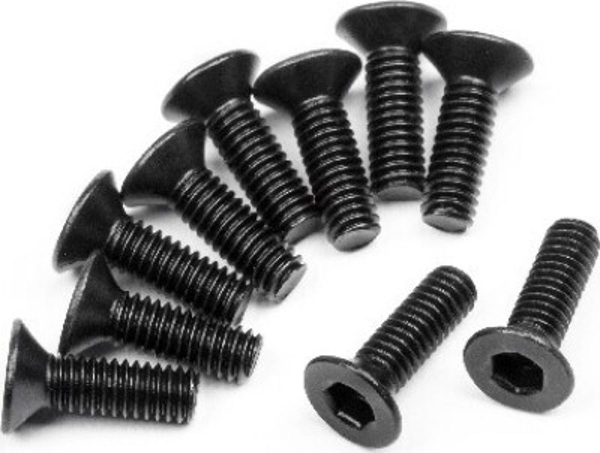 Flat Head Screw M2.5x8mm (hex Socket/10pcs) - Hp113719 - Hpi Racing