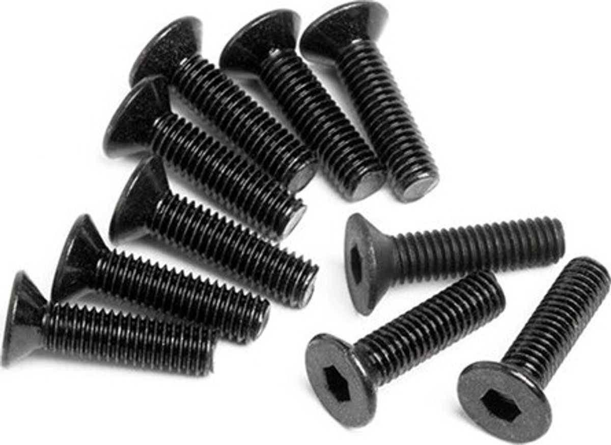 Flat Head Screw M3x12mm (hex Socket/10pcs) - Hpz084 - Hpi Racing