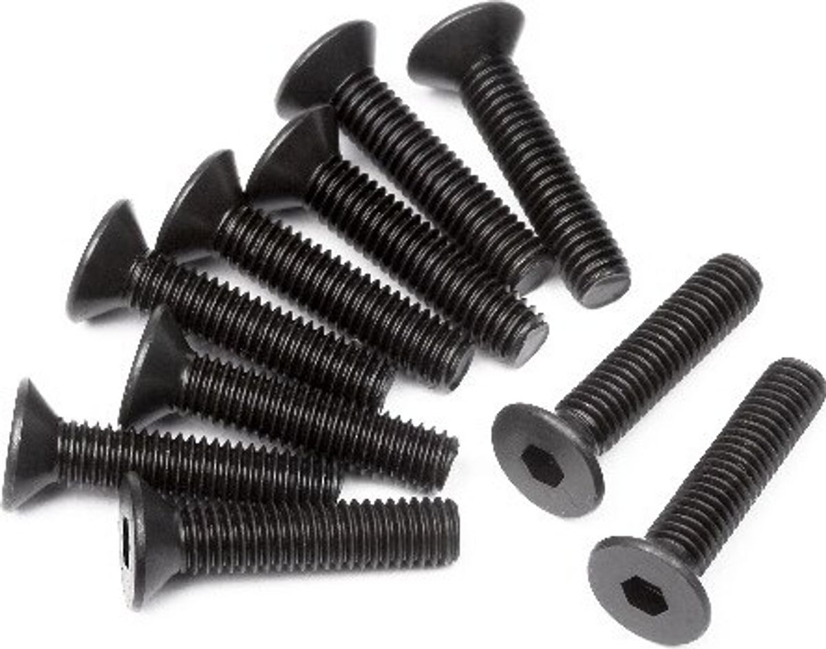 Flat Head Screw M3x14mm (hex Socket/10pcs) - Hp100556 - Hpi Racing