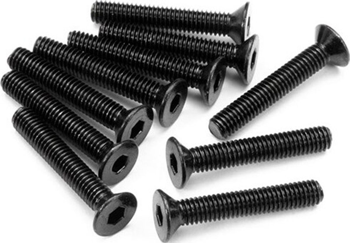 Flat Head Screw M3x18mm (hex Socket/10pcs) - Hpz086 - Hpi Racing