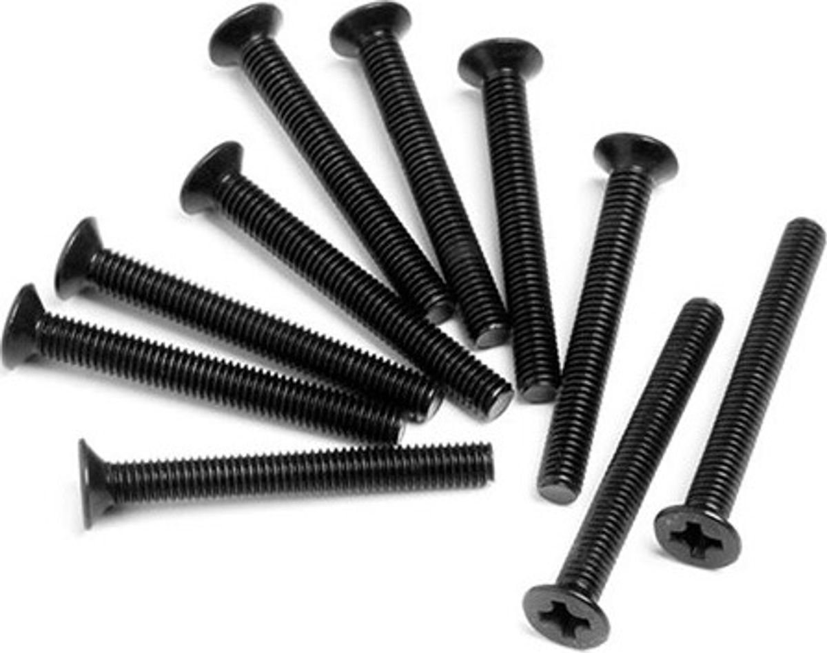 Flat Head Screw M3x26mm (10pcs) - Hpz349 - Hpi Racing