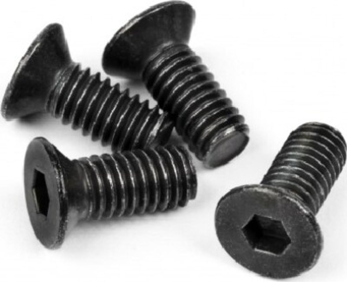 Flat Head Screw M4x10mm (hex Socket/thin Type/4pc) - Hpz307 - Hpi Racing