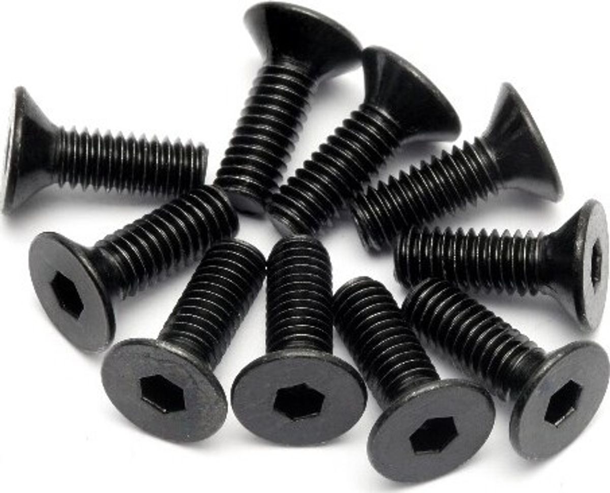 Flat Head Screw M4x12mm (hex Socket/10pcs) - Hp94530 - Hpi Racing