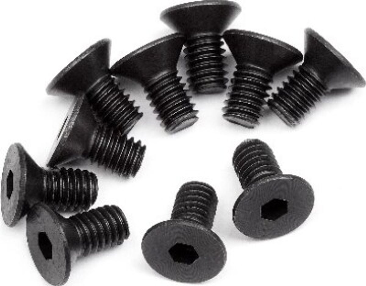 Flat Head Screw M4x8mm (hex Socket/10pcs) - Hp110070 - Hpi Racing