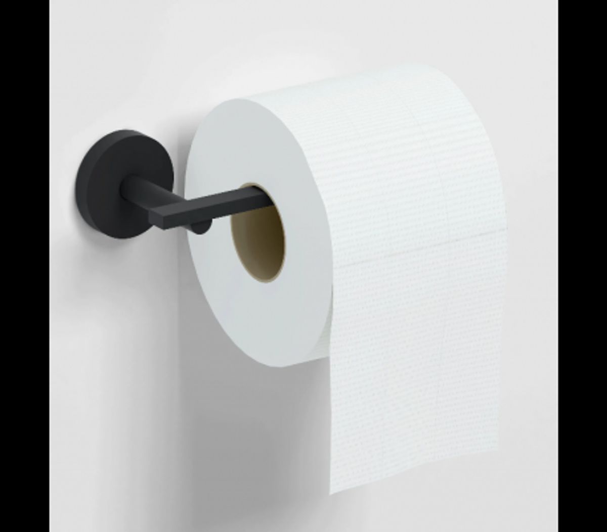 FLAT Toiletrulleholder B16,5 cm - Mat sort