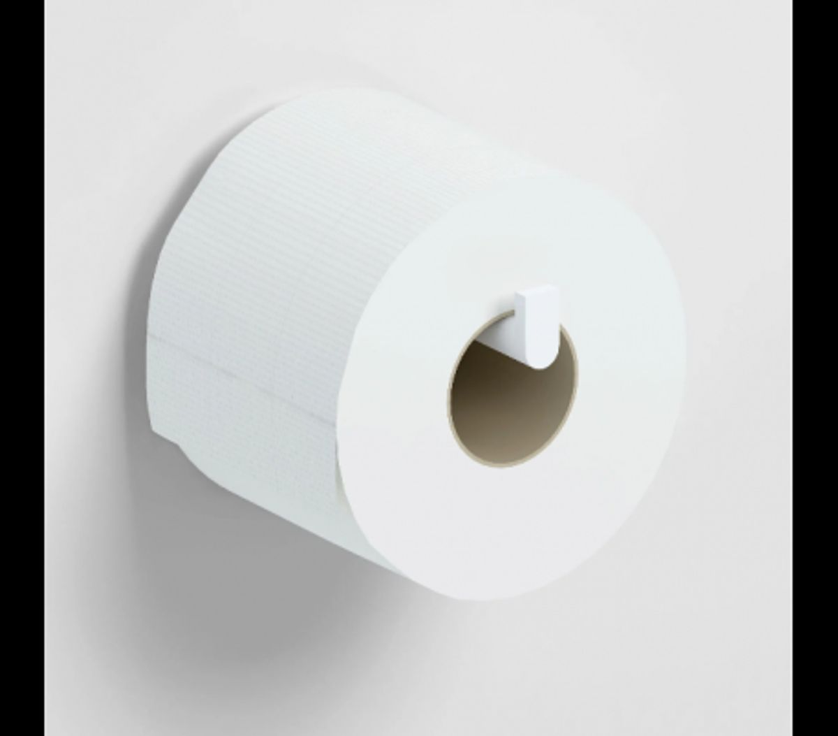 FLAT Toiletrulleholder D12,1 cm - Mat hvid