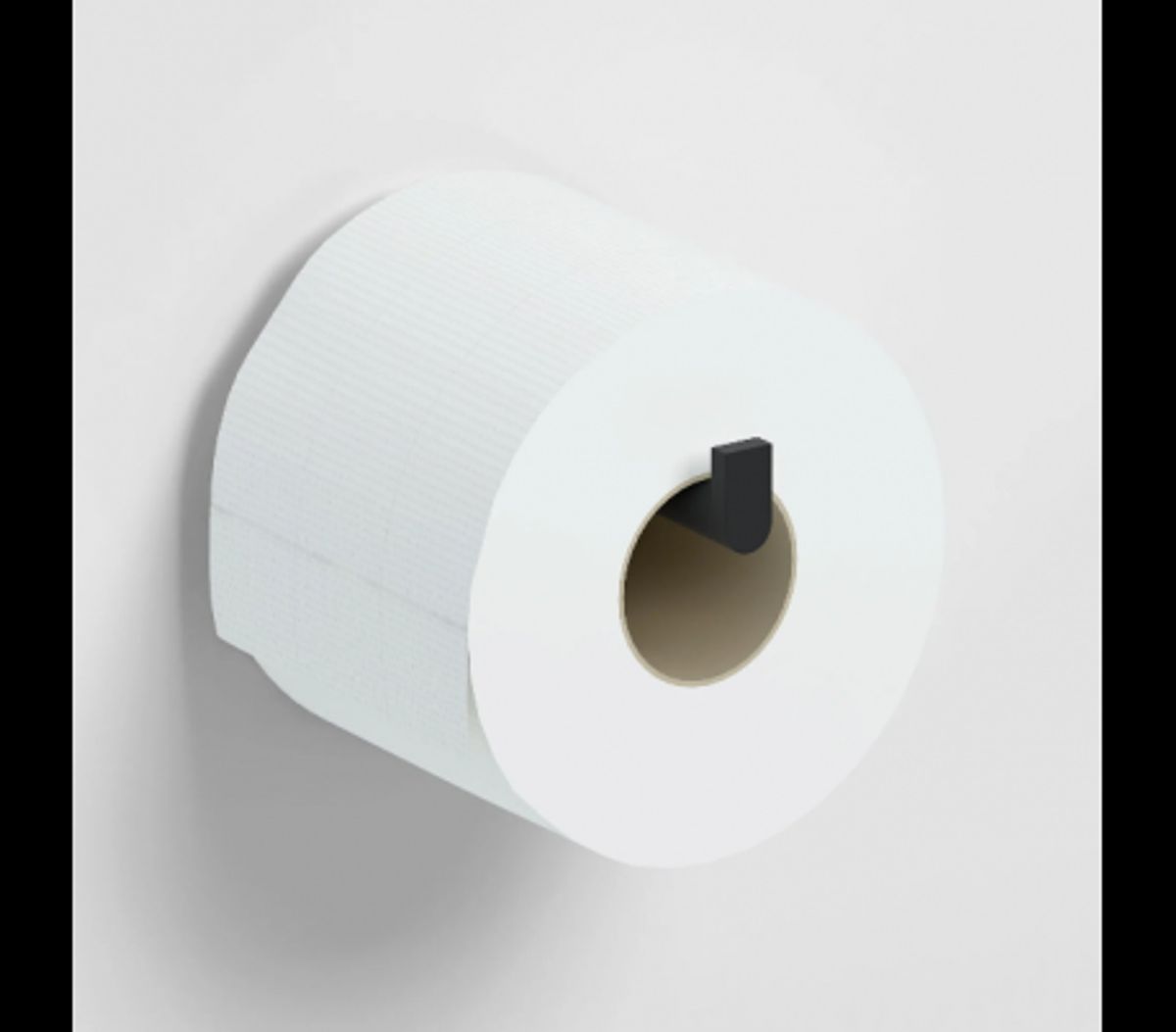 FLAT Toiletrulleholder D12,1 cm - Mat sort