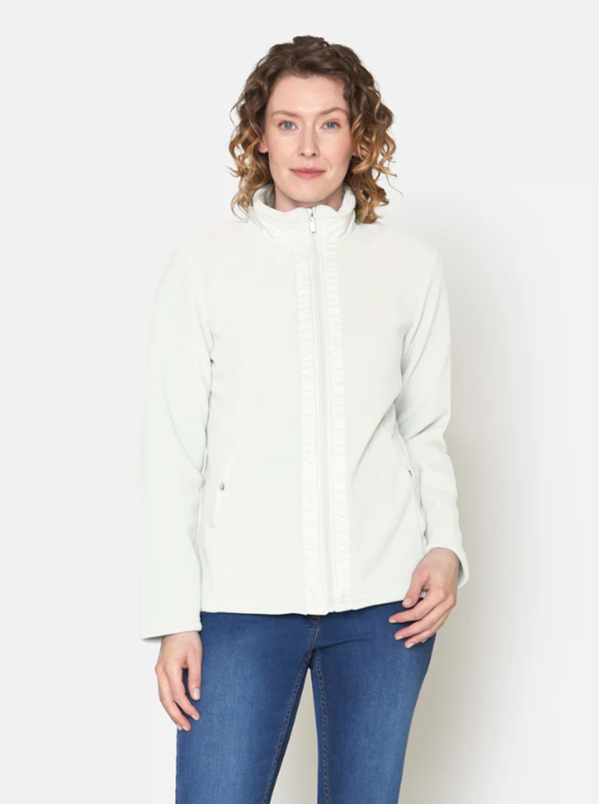 Fleece Jakke - Off White - Brandtex