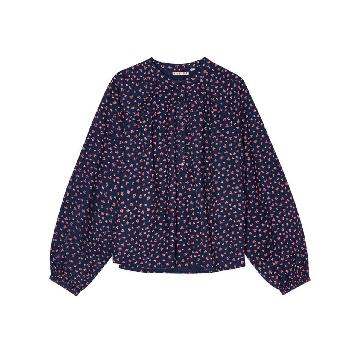 Fleur Blouse w. Gatherings indigo - M/L