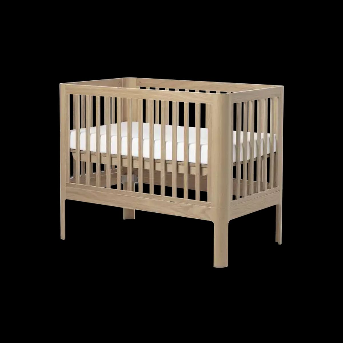 Flexa Baby bed 120x70 Oak Clear Lacq. Base in 2 Positions