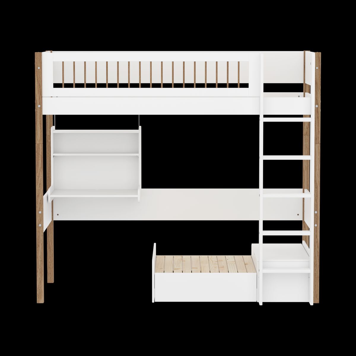 FLEXA Casa højseng 210.0 cm x 184.0 cm x 109.0 cm White/Oak