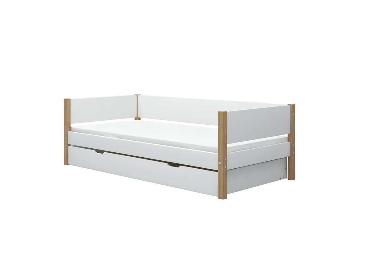 FLEXA Daybed med udtræksfunktion 208.0 cm x 66.5 cm x 99.3 cm White/Oak