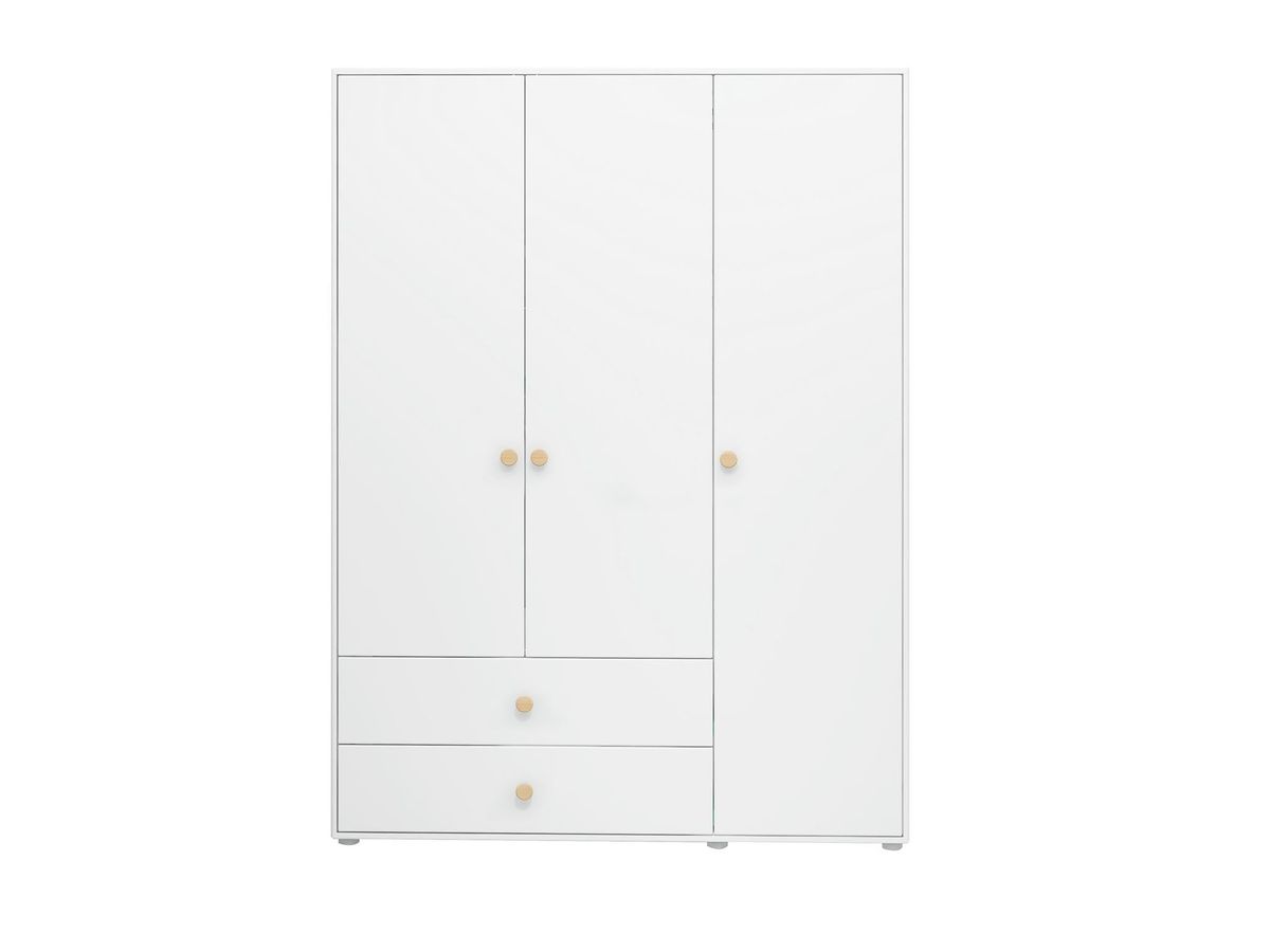 FLEXA Garderobeskab, 3 låger + 2 skuffer 202.5 cm x 149.6 cm White/Oak