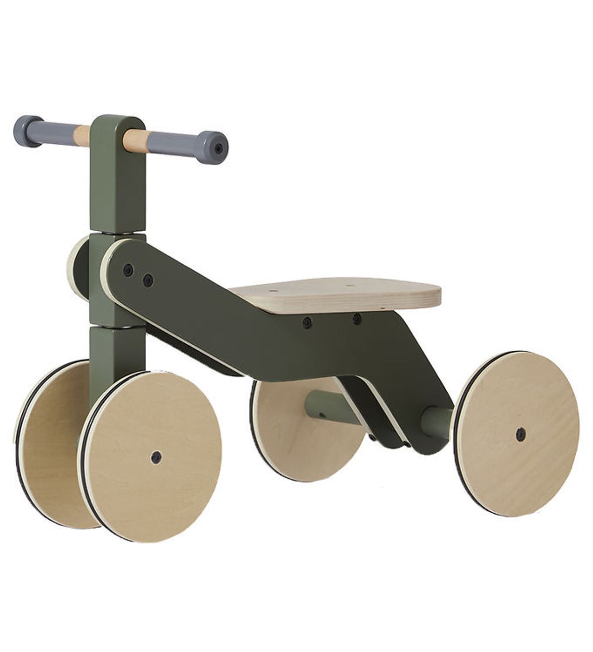 Flexa Løbecykel - Indendørs - Træ - Play - Dusty Green/Birch Ply