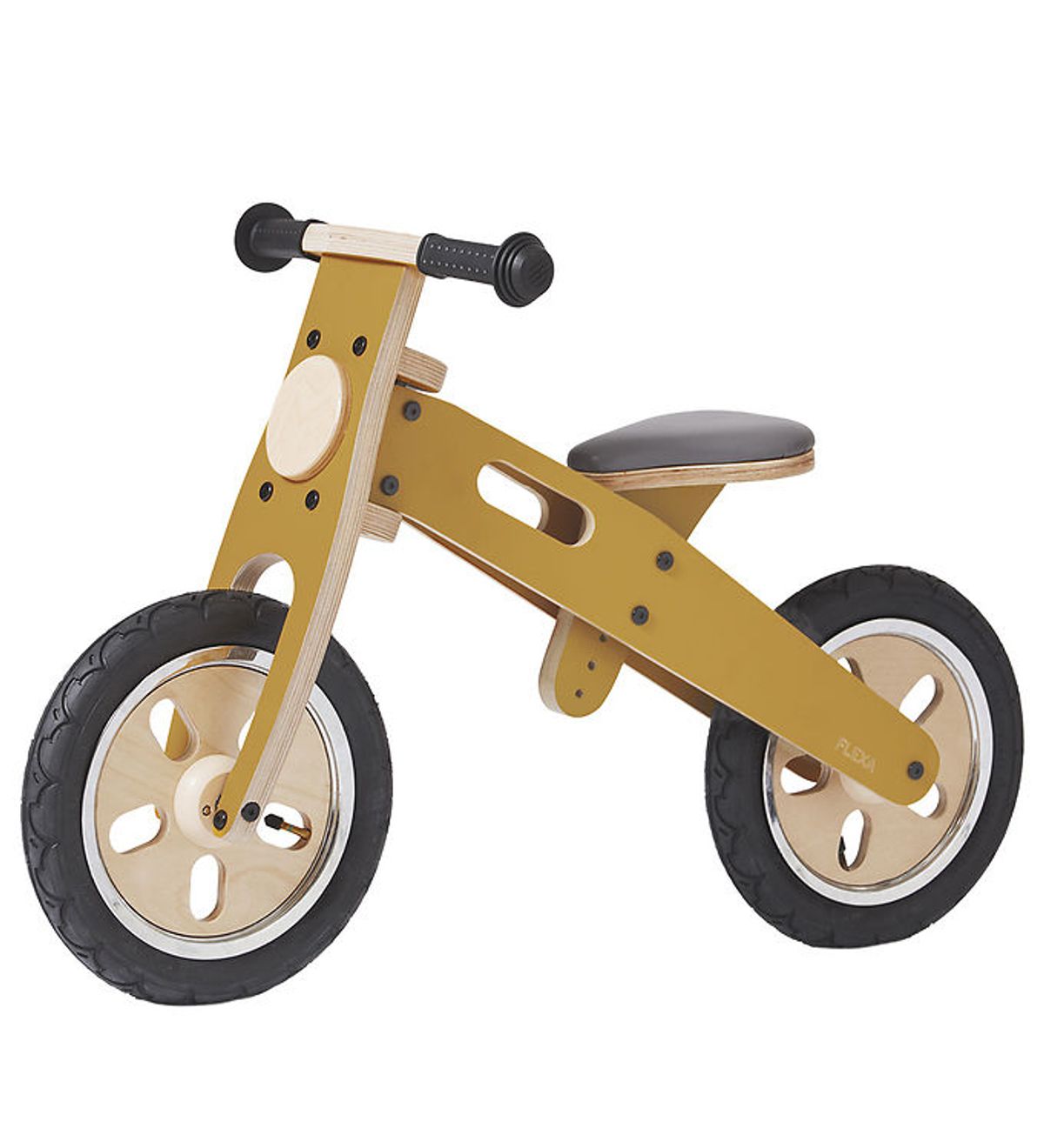 Flexa Løbecykel - Indendørs - Træ - Play - Mustard/Birch Plywood