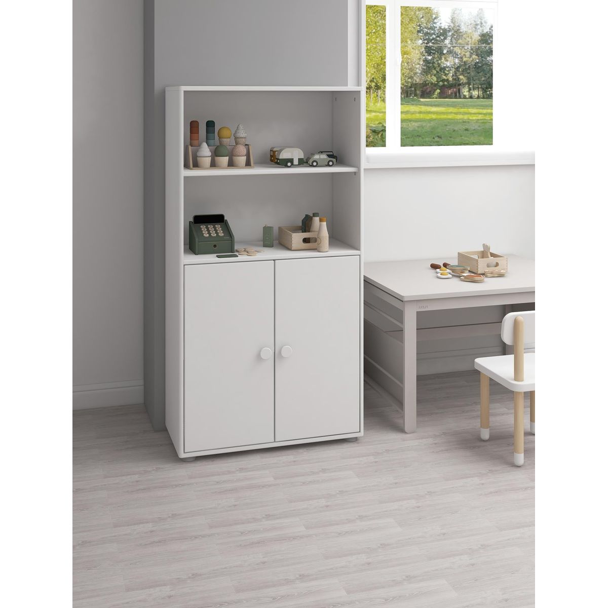 FLEXA Midi-reol, 2 låger 138.0 cm x 72.0 cm White