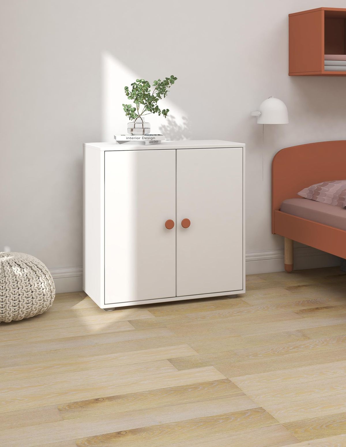 FLEXA Mini-reol, 2 låger 74.5 cm x 72.0 cm White/Blush