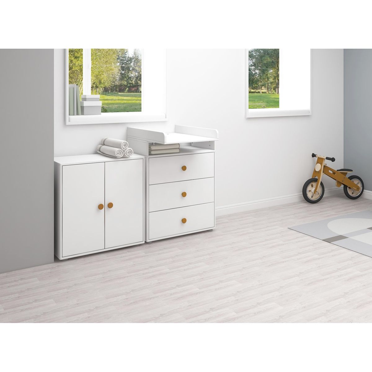 FLEXA Mini-reol, 2 låger 74.5 cm x 72.0 cm White/Mustard