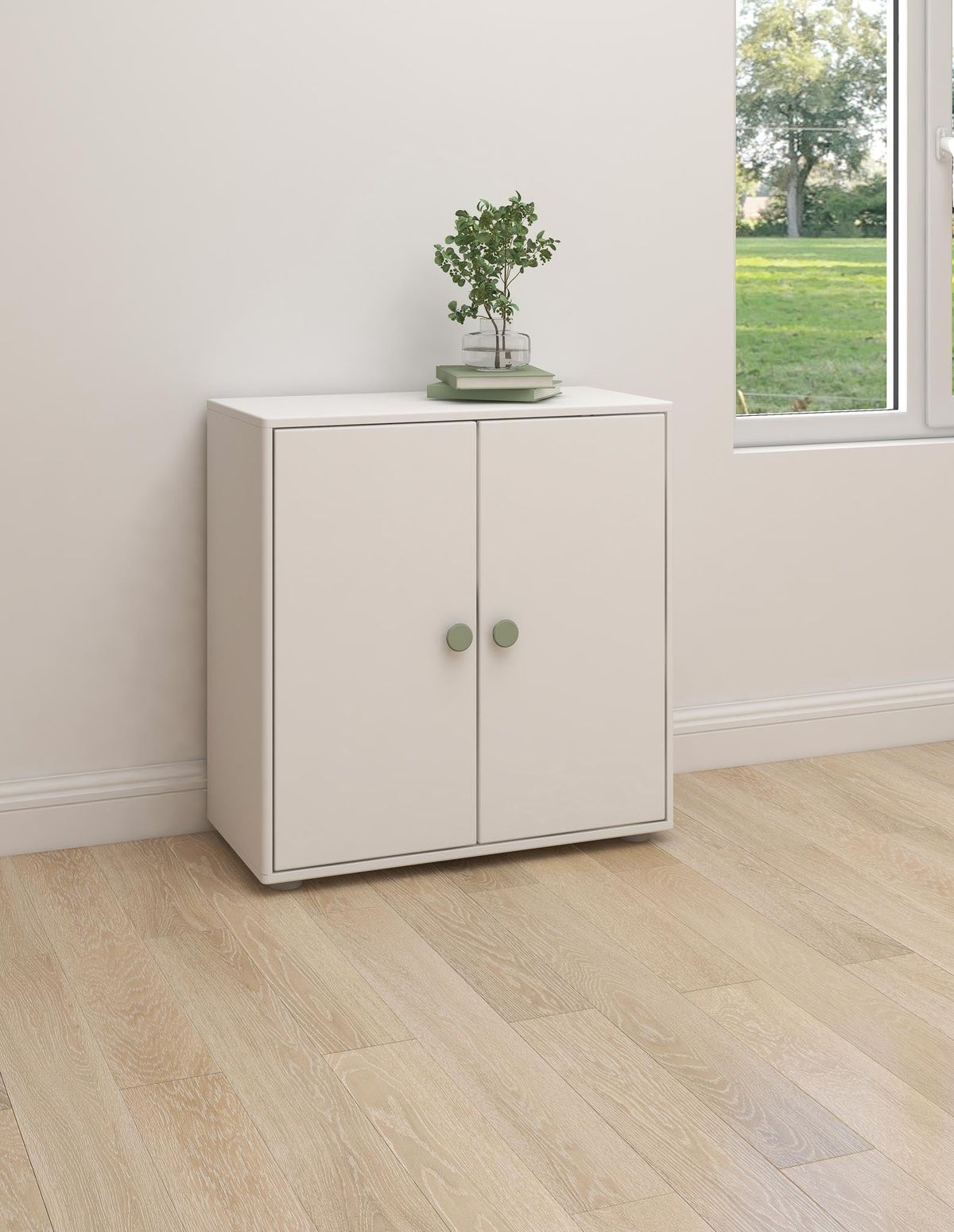 FLEXA Mini-reol, 2 låger 74.5 cm x 72.0 cm White/Natural Green