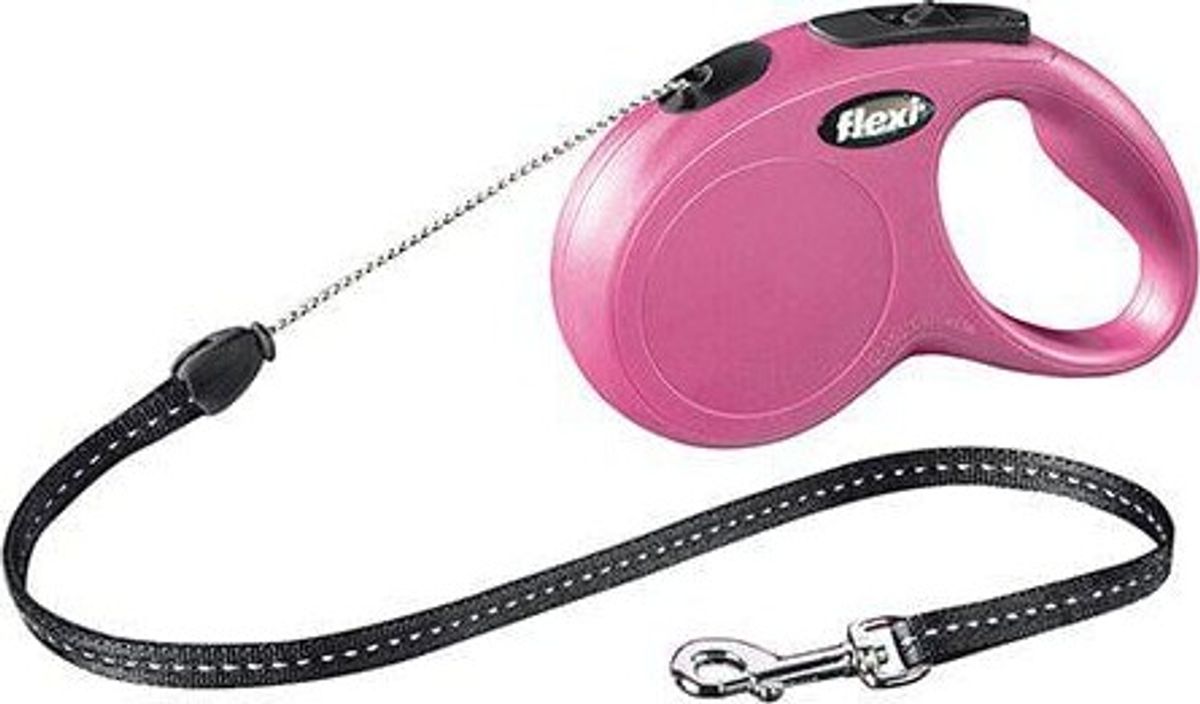 Flexi - Hundesnor - 5 Meter - New Classic - Maks. 12 Kg - Pink