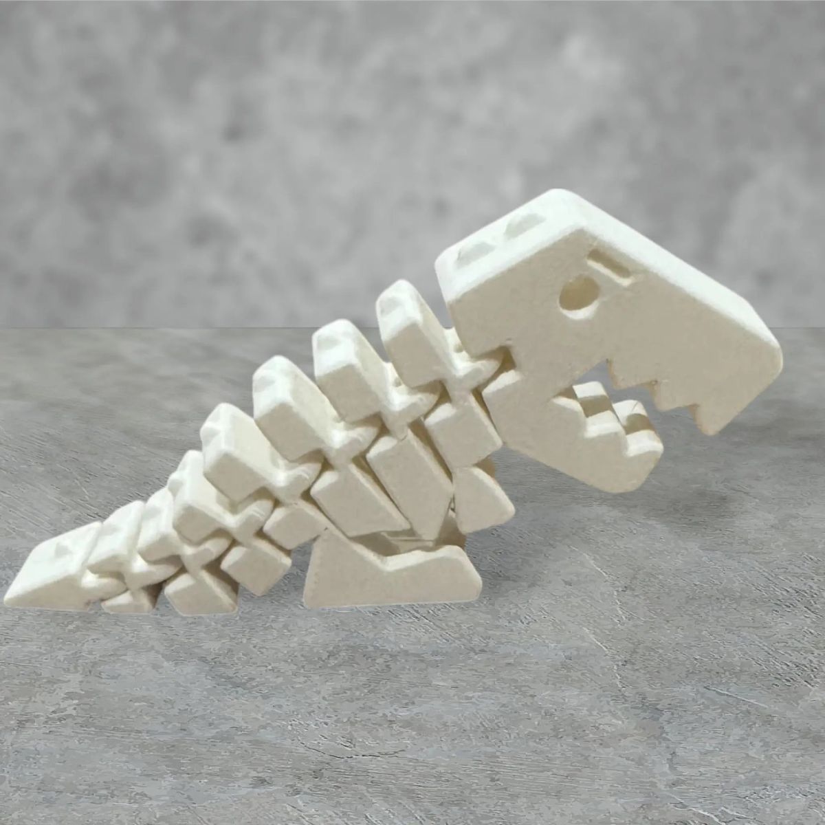 Flexi Rex Dinosaur Bevægelig Model i Flere Størrelser - Rex / Lille : 81mm / Hvid Marble