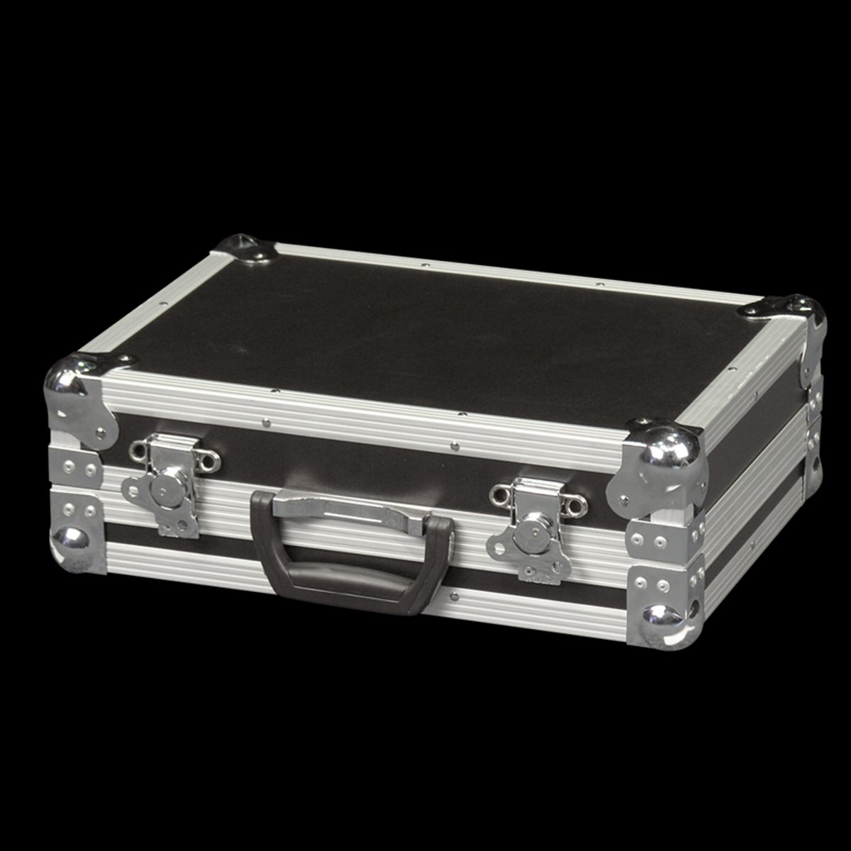 Flightcase kuffert med plukskum. Sort. 45 x 33 x 14,8 cm.