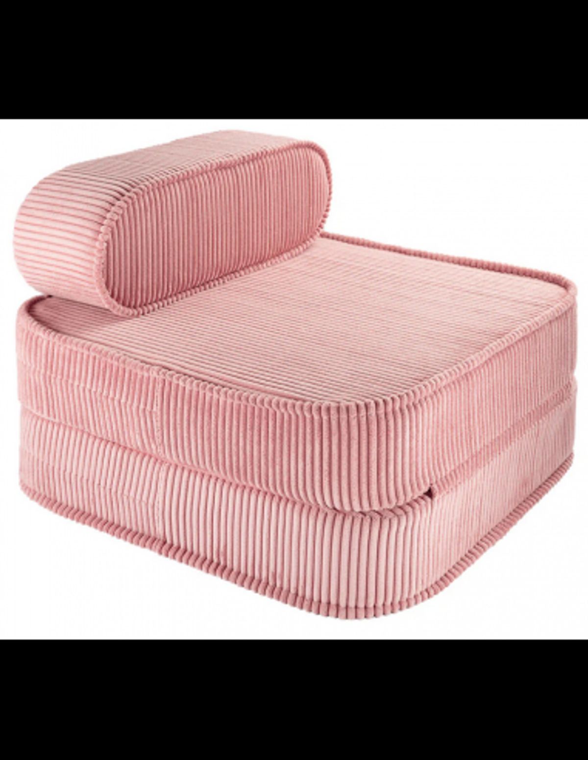 Flip børnestol i OEKO-TEX corduroy 60 x 65 / 60 x 150 cm - Pink Mousse