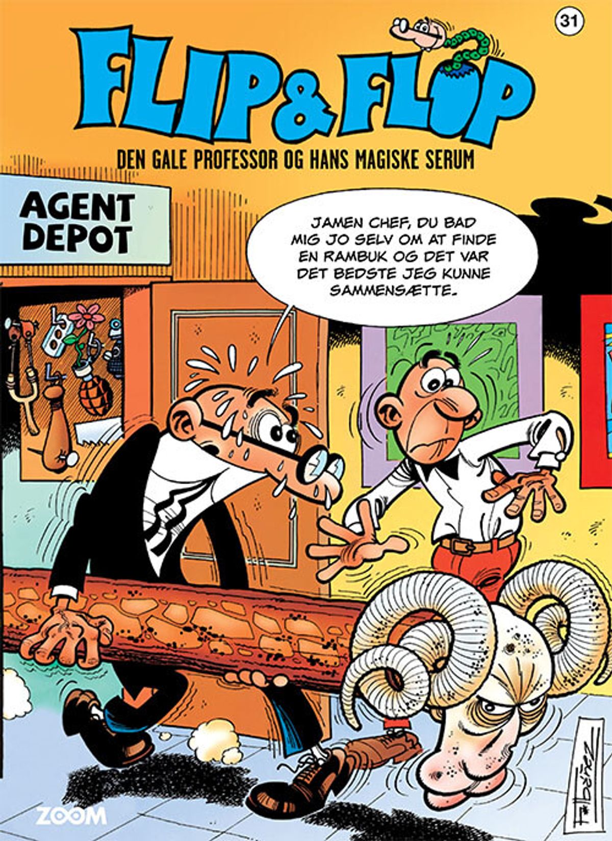 Flip & Flop 31: Den Gale Professor Og Hans Magiske Serum - F. Ibañez - Tegneserie