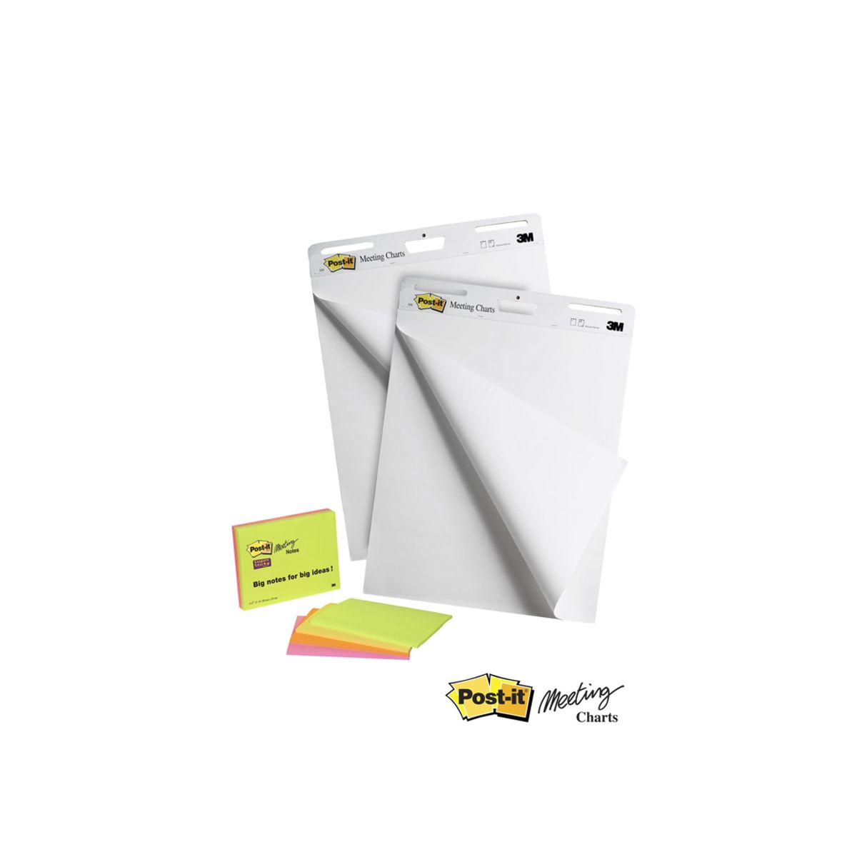 Flipoverpapir Post-it 2 Blanke Blokke +4 Meeting Notes