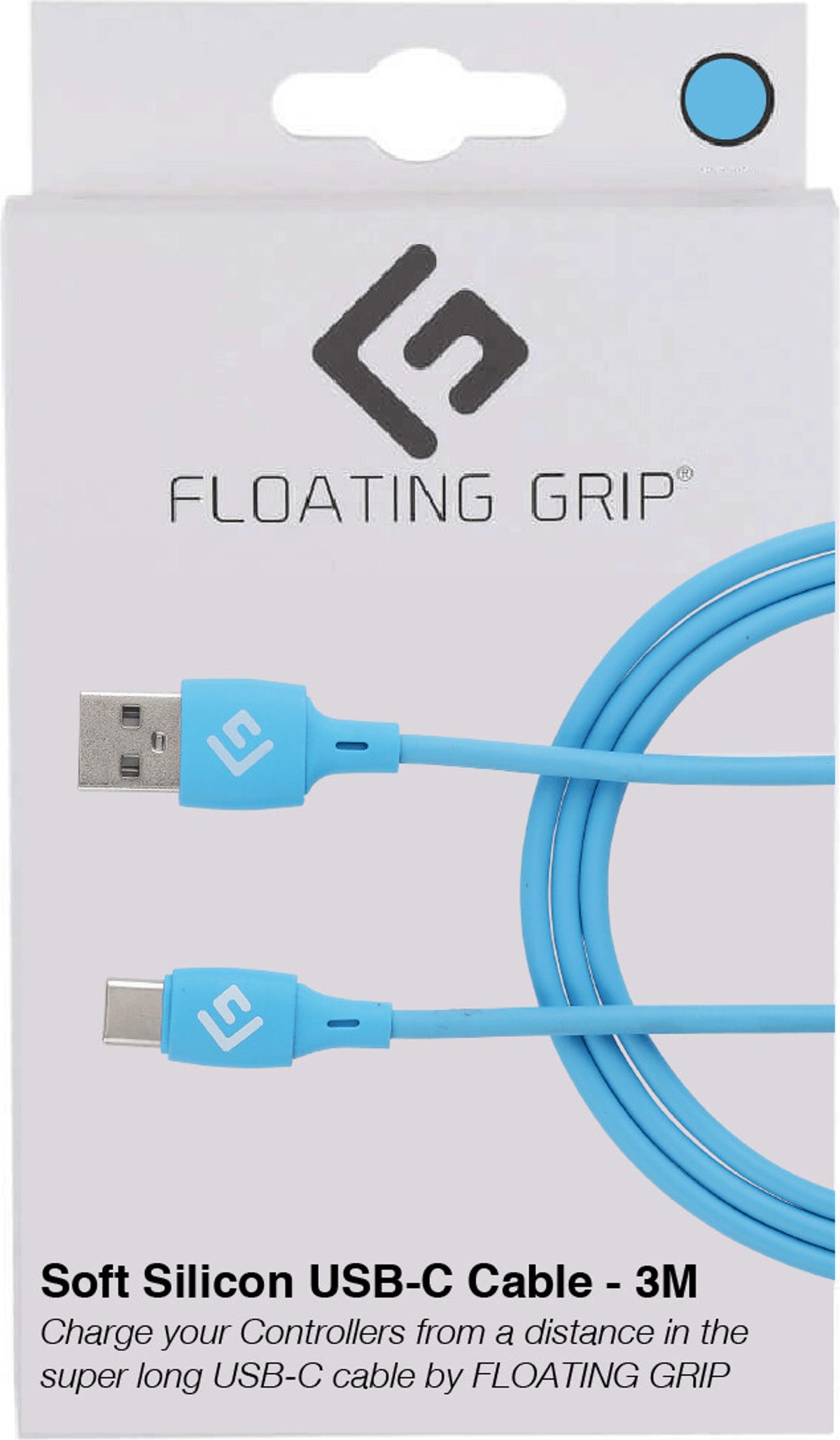 Floating Grip - Usb-c Kabel - 3 Meter - Blå