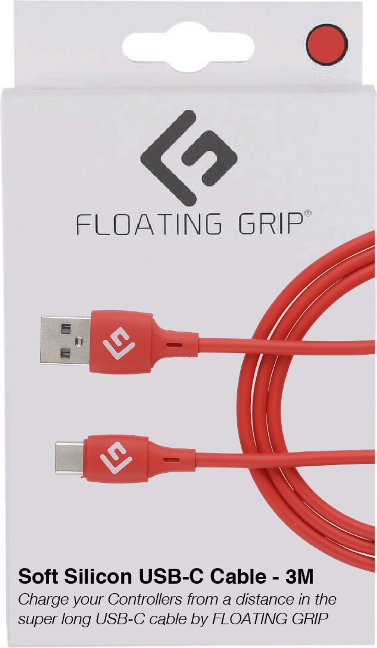 Floating Grip - Usb-c Kabel - 3 Meter - Rød