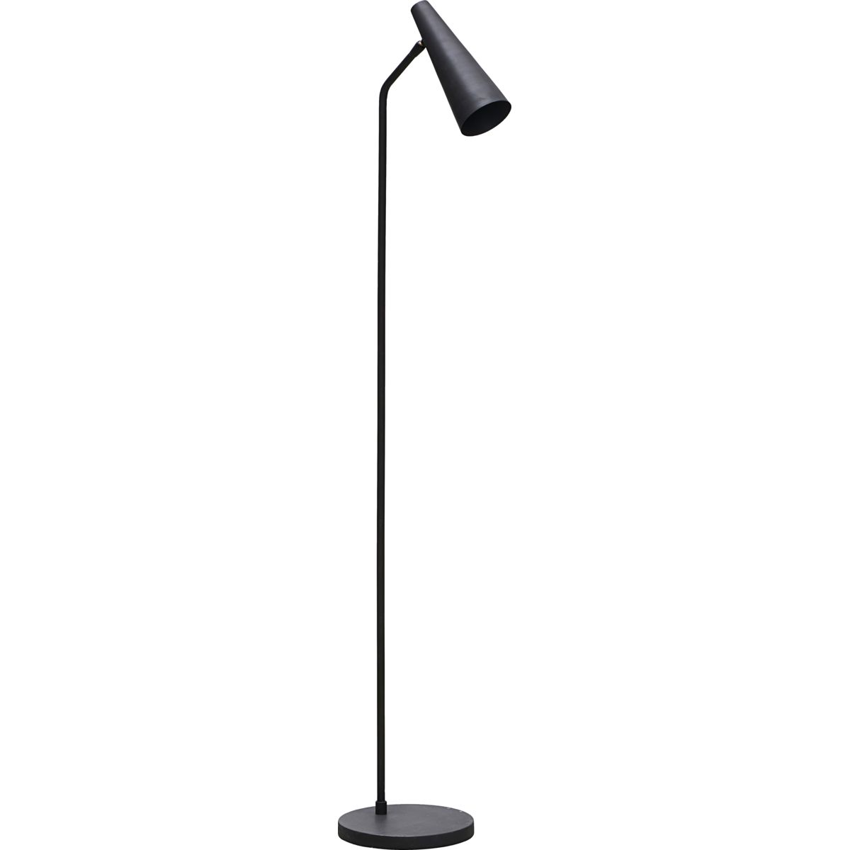 Floor lamp, HDPrecise, Matte black - Matte black / Iron , Brass / h: 124 cm