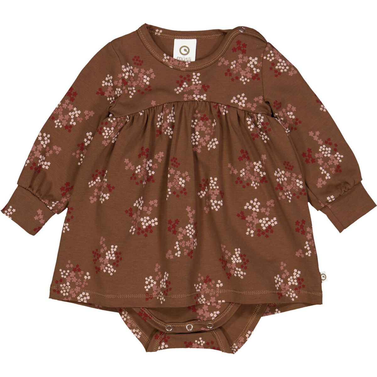 Flora bodykjole med blomsterprint - Bark/ Cabernet/ Nightingale - 74