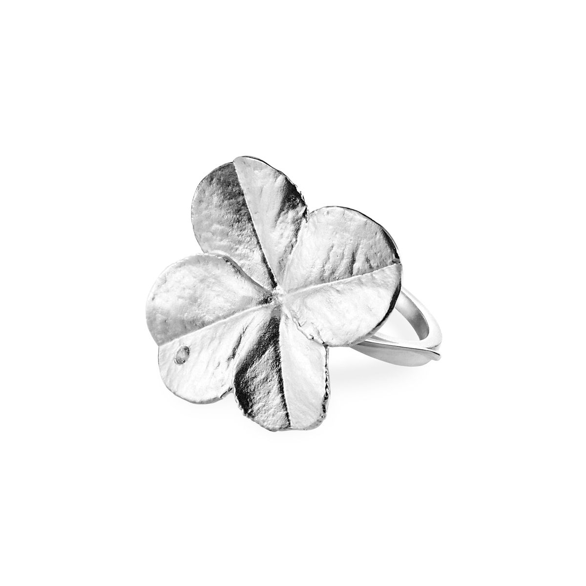 Flora Danica - Statement firkløver ring i sterling sølv - flc-stri-s