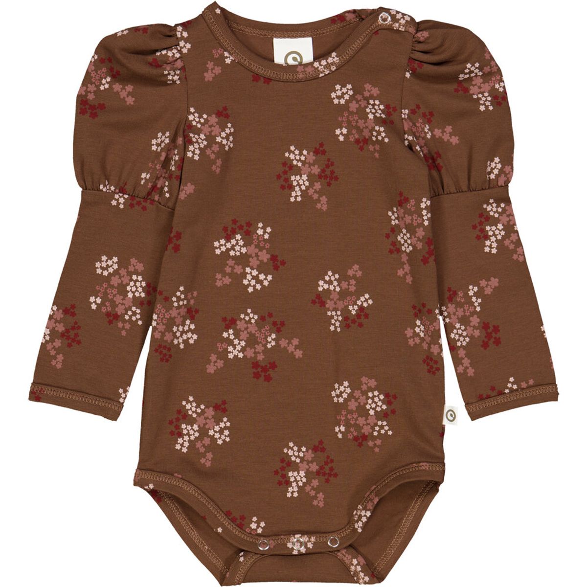 Flora pufærme body med blomsterprint - Bark/ Cabernet/ Nightingale - 56