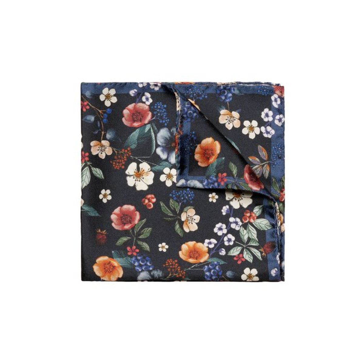 Floral Silk Twill Pocket square / Elegant floral pattern printed.