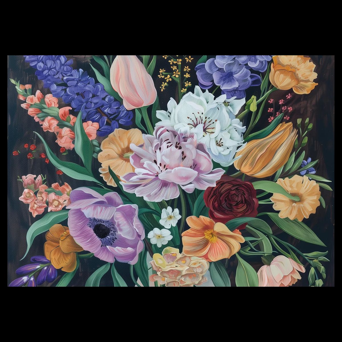 Floral Splendor Plakat 30x42 cm (A3) / Sort egetræ