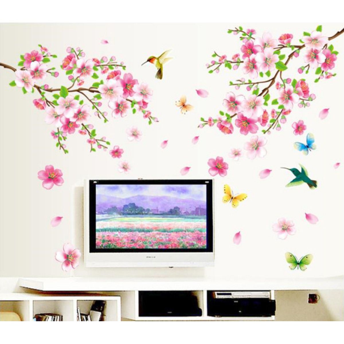 Flot og elegant blomster wallsticker. Blomstervæg.