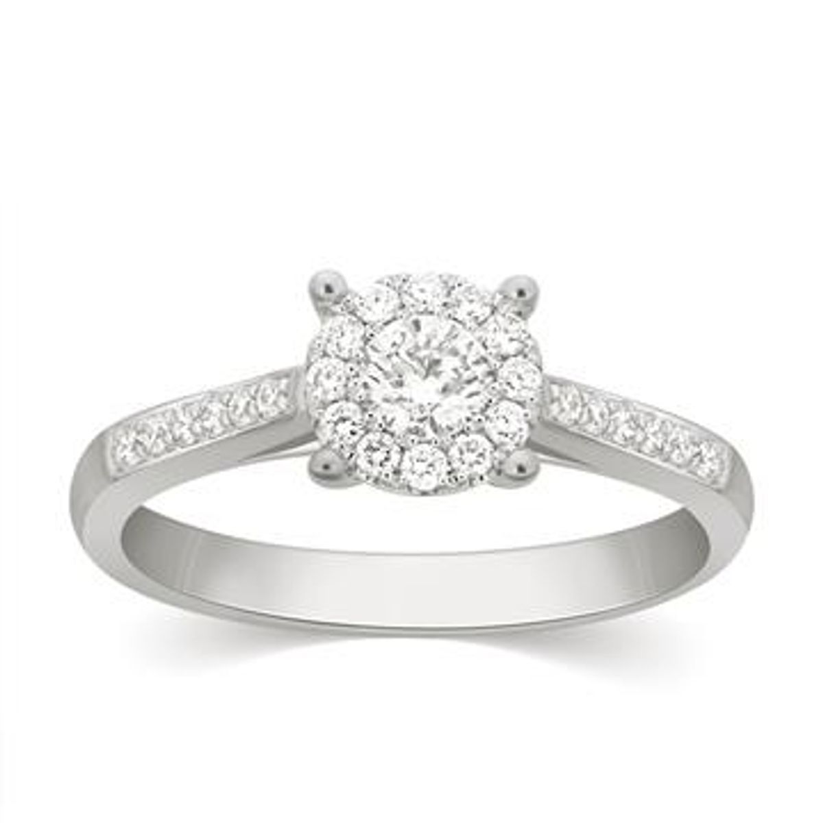 Flower diamantring i 18 kt. guld- eller hvidguld, 0.48 ct diamanter - 50