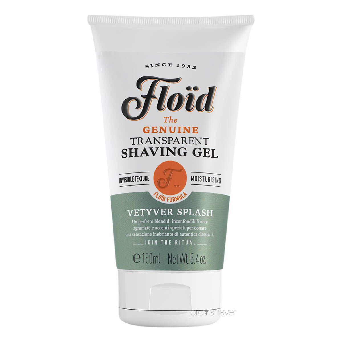 FloÃ¯d Transparent Shaving Gel, Vetyver Splash, 150 ml.