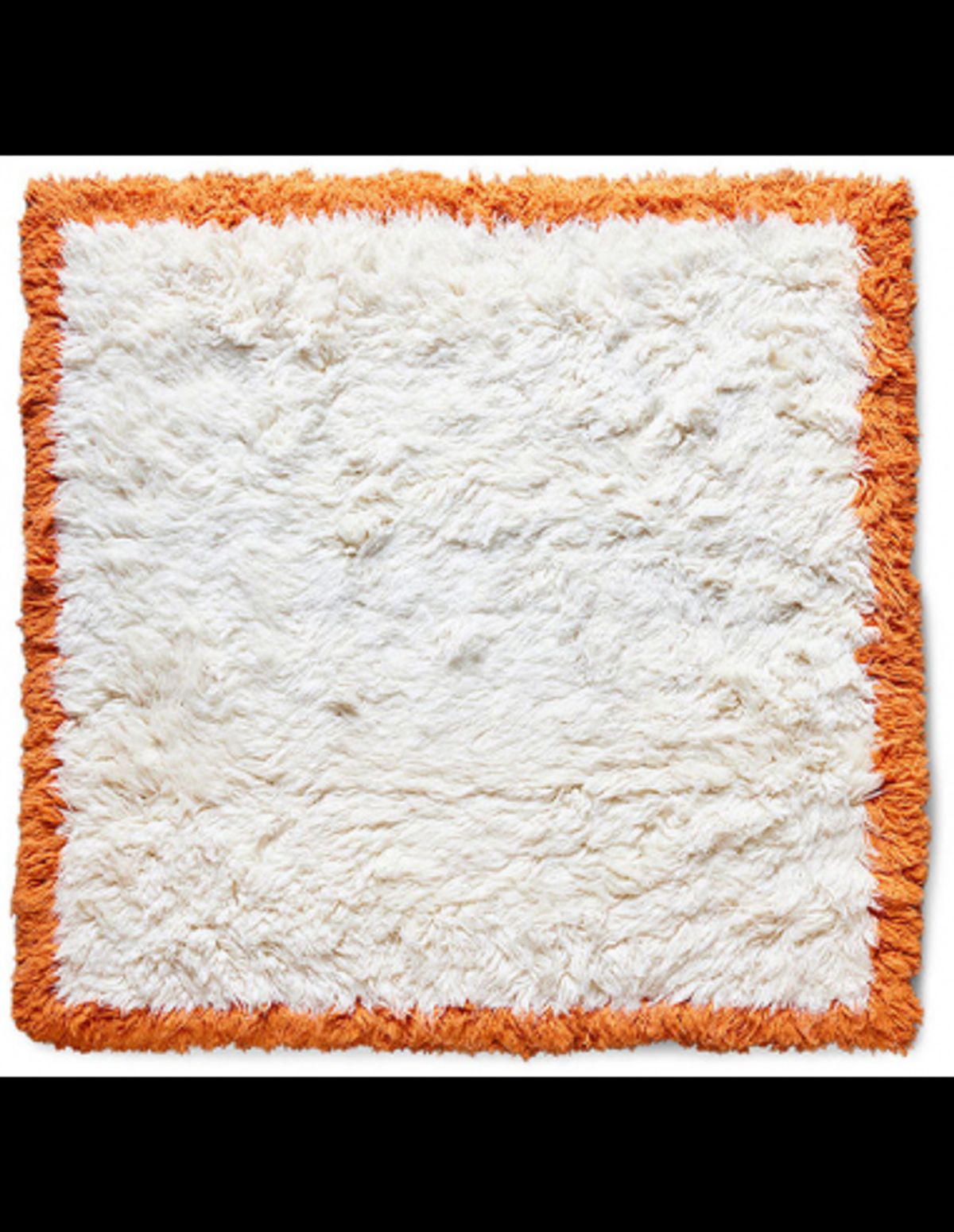 Fluffy tæppe i uld 250 x 250 cm - Creme/Orange