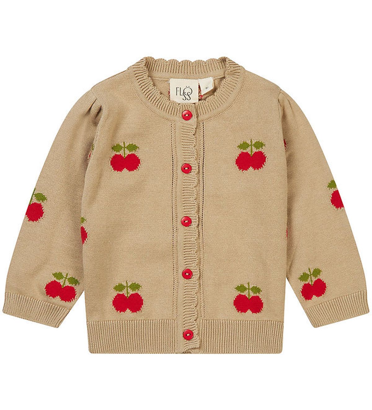 Flöss Cardigan - Strik - Barbara - Tan/Apple