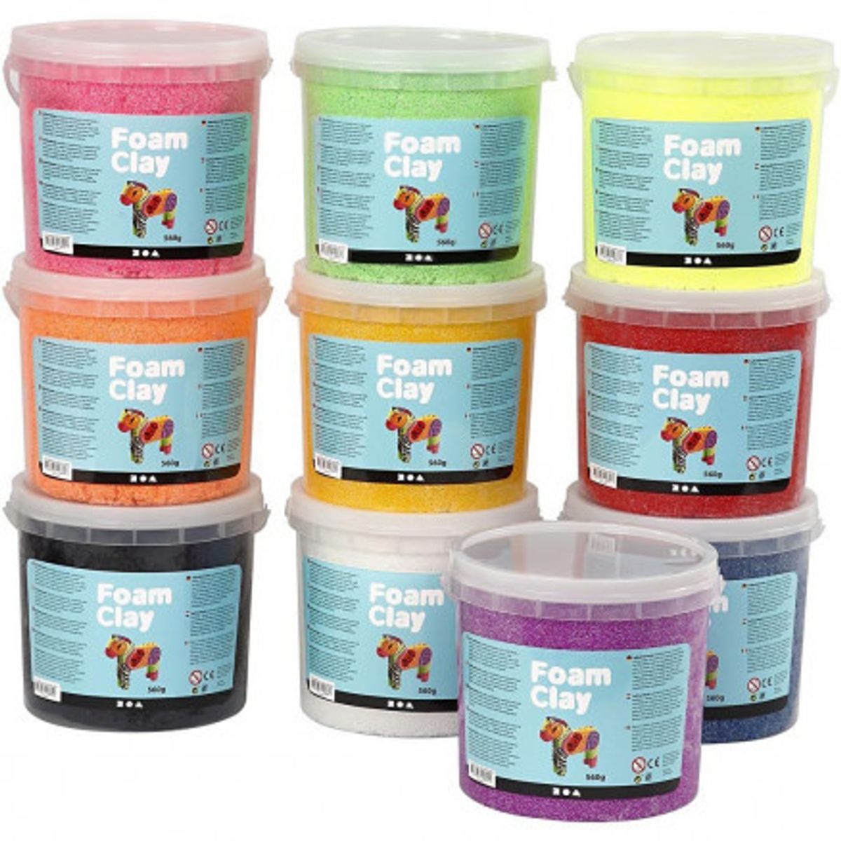 Foam Clay ®, ass. farver, 10x560 g/ 1 pk.