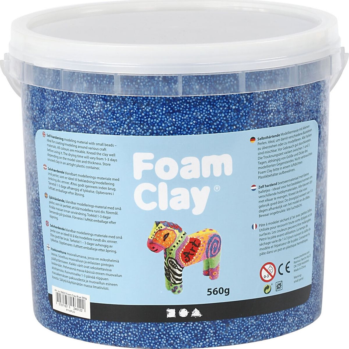 Foam Clay - Blå - Modellervoks I Spand - 560 G